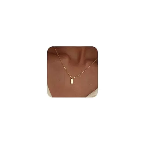 FUNEIA Gold Silber Kette mit Buchstaben Damen Halskette Initialen 14 Karat Vergoldet Hypoallergene Namenskette Anhänger A-Z Buchstabenkette Schmuck Geschenke für Frauen Mädchen