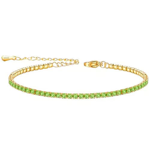 Silberne Fußkettchen für Damen - Elegante Tennis Fussketten aus 925er Silber