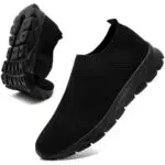 FZJIALI Sportschuhe Herren Schuhe Turnschuhe Schwarz Laufschuhe Slip on Sneaker StraßEnlaufschuhe Sommer Schuhe Joggingschuhe Hallenschuhe Fitness Männer Schuhe Schwarz 43