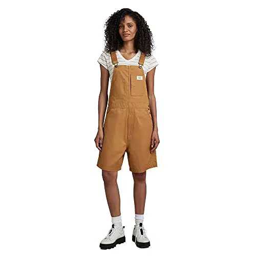 G-STAR RAW Damen Short Latzhose, Braun