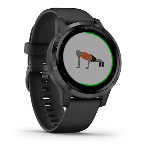 Garmin vívoactive 4S schlanke, wasserdichte GPS-Fitness-Smartwatch mit Trainingsplänen und animierten Übungen