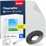 GAUDER Fliegengitter für Fenster aus Polyester, Insektenschutz ohne Bohren