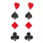 Porkerkarten Ohrringe für Damen – Spielkarten Ohrstecker aus Acryl für Partys