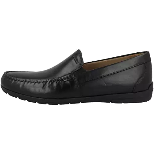 Geox Herren U Siron W C Mokassins,Schwarz