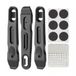 GEWAGE Fahrrad Reifenheber, Fahrradreifen-Reparaturset mit 6 vorgeklebten Reifenflicken und Metallfeilen，Fahrradwechselwerkzeug für die Reparatur von Fahrradschläuchen