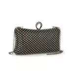 Gladdon Damen Clutch Elegant Abendtasche Buckle Brauttasche Kettentasche Glitzer Handtasche Portemonnaie Klein Umhängetasche Tasche für Hochzeit Cocktailparty Tanzparty Geburtstag（Schwarz）