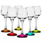 Glasmark Krosno Schnapsgläser 6er Set 75 ML Gläser Set Für Schnaps Vodka Glas Shots Likör Schnapsglas Shotgläser Likörgläser Geschenkset Wodka Transparent Bunter Boden 6 x 75 M