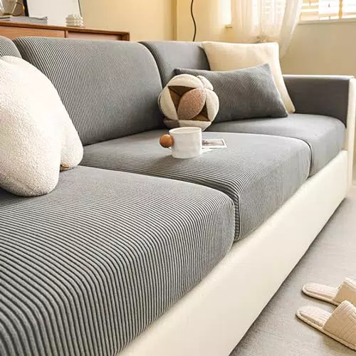 Gleedipre Flexibler Sofabezug Cord Sitzkissen Rückenlehne Schutzbezug Für alle Jahreszeiten Sofa-Spannbettlaken