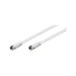 Goobay 11724 Antennenkabel 2, 5m / F Stecker auf F Stecker / SAT Kabel 70 dB Koaxialkabel Satellitenkabel / 2fach geschirmt TV Kabel / Weiß / Fernsehkabel 2