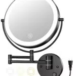 Gospire 9'' Wandmontage Kosmetikspiegel mit Licht, 3 Farben & Dimmable