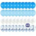 GUO-YING 60 Stück Luftballons Blau Weiss, 60 Stück Luftballons Blau mit Konfetti Ballons Blau für Hochzeit Geburstagsdeko Babyparty Junge Dekoration Valentinstag