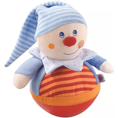 HABA 5849 - Stehauffigur Kasper, Motorikspielzeug mit Wackel- und Klingeleffekt
