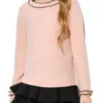 Haloumoning Mädchen Niedlich Langarmshirt Freizeit Bluse Tunika Kinder Weiche Tops Basic Oberteil Rosa 130