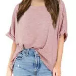 Haloumoning Mädchen Oversized T-Shirts Short Sleeve Oberteile Rundhalsausschnitt Sommer Casual Lose Tops Tees Rosa 130