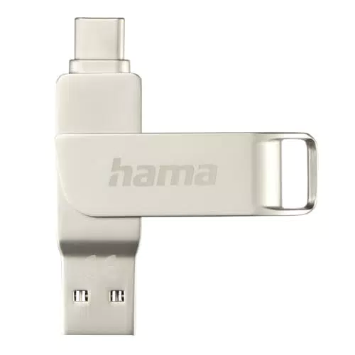 Hama USB Stick, 128GB, USB C 3.1/3.0, USB A Silber