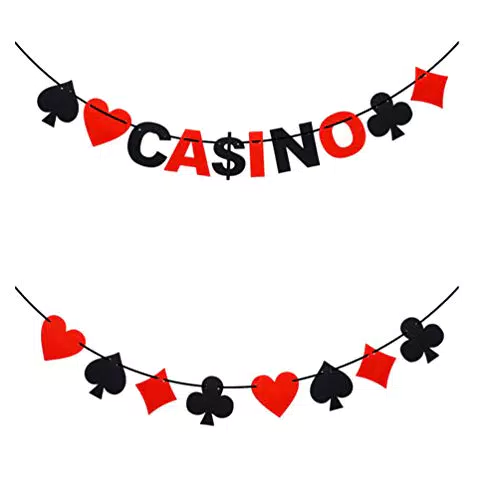 Happyyami 2 Stück Banner Poker Spiel Banner Party Dekoration Favors Las