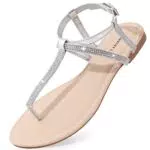 Harvest Land Damen Sandalen Sommer Bequem Flach Sandaletten