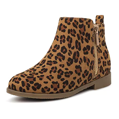 Harvest Land Mädchen Stiefeletten Kinder Ankle Boots Mode Chelsea Stiefel Kleinkind Reißverschluss Winterstiefel Short Stiefel Schwarz/PU 33