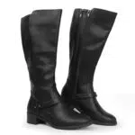 Hawkwell Damen-Reitstiefel mit breiter Wade und doppeltem Reißverschluss