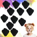 HEKOBAG 12 Stk Gesichtsbemalungsschwämme Malschwamm Schwarz Schwämme Gesichtsbemalung Zeichnen Schwamm Malerei Schwämmchen Malen für Körpermalerei Halloween Fasching Partys Weihnachten