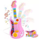 Herenear Gitarre Kinder Spielzeug, 2 IN 1 Kinder Gitarrenspielzeug & Klavier Spielzeug