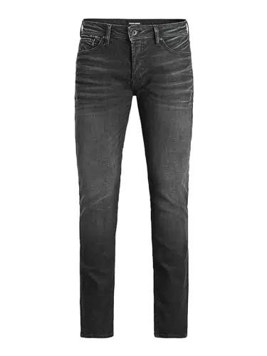 Herren Jack & Jones Jeans Slim Fit Flat Front JJITIM JJORIGINAL Denim Stretch Hose mit Knöpfen