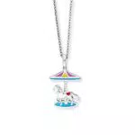 Herzengel Mädchen Kinder Halskette aus Sterling Silber und einem Anhänger mit buntem Stern-Regenbogen aus Emaille - Karabinerverschluss - längenverstellbar - nickelfrei