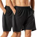 HMIYA Herren Sport Shorts Schnell Trocknend mit Reißverschlusstaschen