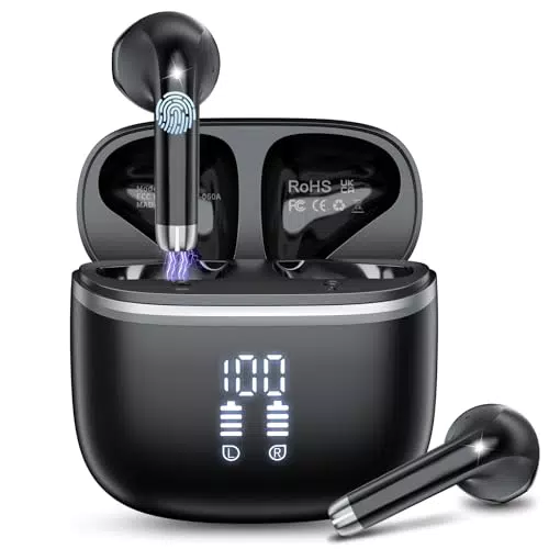 HOIFA Bluetooth Kopfhörer, Kopfhörer Kabellos Bluetooth 5.4 In Ear Kopfhörer mit 4 ENC Noise Cancelling Mic