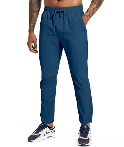 Holure Herren Wanderhose Sweatpants mit elastischer Taille und Reißverschlusstaschen