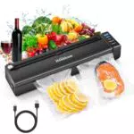HOMEKANE Vakuumierer, Vakuumiergerät Sous Vide Wiederaufladbar mit Cutter