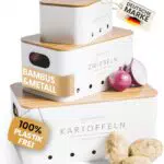 Homety Kartoffel Aufbewahrungsbox - Deko Küche - der ideale Weg für Zwiebel Aufbewahrung Kartoffel Aufbewahrung und Knoblauch Aufbewahrung