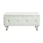 HTI living B-Ware Gepolsterte Sitzbank mit Truhe Maribella Weiß Ottomane mit Stauraum B/H/T 96 x 46 x 46 cm