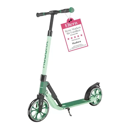 HUDORA BigWheel 205 Advanced Scooter - Komfortabler Aluminium-Roller für bis zu 100kg - Höhenverstellbarer & zusammenklappbarer Tretroller - Kick-Scooter für Kinder/Jugendliche & Erwachsene