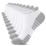 IceReco Sneaker Socken Herren Damen 10 Paar Kurze Sportsocken Baumwolle Atmungsaktiv Unisex Socken Halbsocken Weiß 39-42