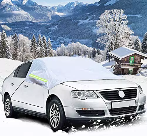 iKALULA Frontscheibe Abdeckung, Auto Scheibenabdeckung Winterschutz Faltbare Abnehmbare Windschutzscheiben Autoabdeckung Winterabdeckung Eisschutzfolie für gegen Schnee Frost und Sonne