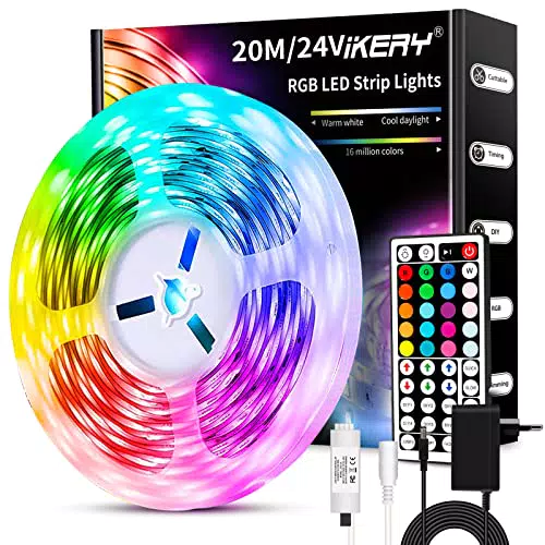 IKERY LED Strip, RGB Streifen, Farbwechsel Dimmbar Leiste mit IR-Fernbedienung