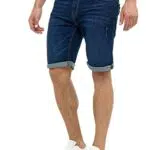 Indicode Caden Herren Jeans Shorts mit 5 Taschen im Used Look