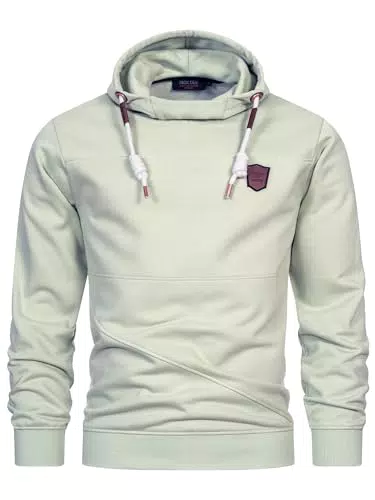 Indicode Herren Meza Sweatshirt mit Kapuze, Hoodie Kapuzenpullover für Männer Sea Foam X