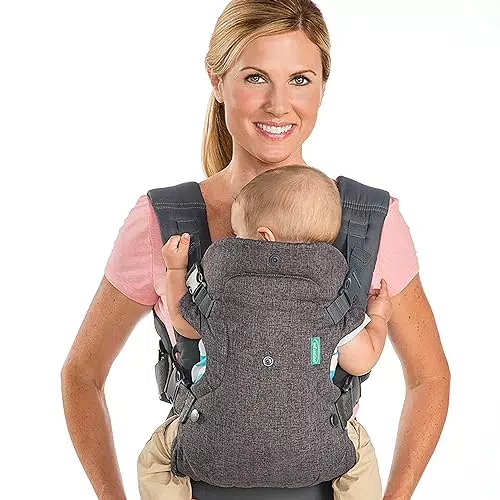 Infantino Flip Advanced 4-in-1 Babytrage Ergonomische Babytrage mit 4 Tragepositionen Für Säuglinge und Kleinkinder von 3