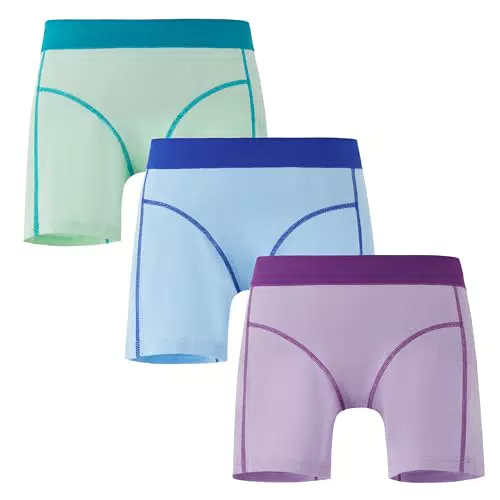 INNERSY Mädchen Boxershorts Baumwolle Boyshorts Pantys Hohe Taille Unterhosen Teens 3er Pack