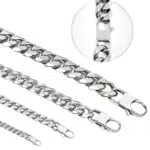Inscca Herren Halskette Edelstahl Panzerkette 50 cm Choker für Jungen