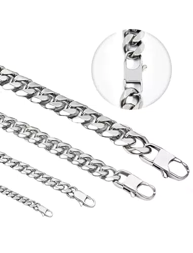 Inscca Herren Halskette Edelstahl Panzerkette 50 cm Choker für Jungen