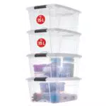 Iris Ohyama Aufbewahrungsboxen mit Deckel, 15L, 4er-Set
