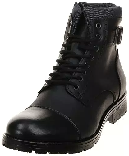 JACK & JONES Herren Biker Boots aus braunem Leder