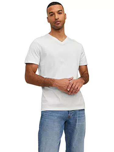 JACK & JONES Herren V-Neck T-Shirt JJEORGANIC Basic - Regular Fit S M L XL XXL