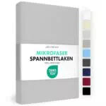 JACOBSON Spannbettlaken 180x200-200x200, Premium Mikrofaser Spannbetttuch 160g/m
