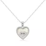 JANDY SHINE Herzkette Silber 925, Perlmutt Herz Anhänger Kette Damen