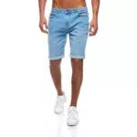 JEEL Herren Kurze Hosen - Slim-Fit Jeans-Shorts - 5-Pocket-Style - Stretch Herren-Shorts - Kurze Hose für Männer - Basic Washed - 2-Hellblau - 31W