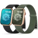 Jiamus 2 Stück Nylon Armband Kompatibel mit Apple Watch Armband 44mm/45mm/46mm/49mm/42mm